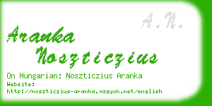 aranka noszticzius business card